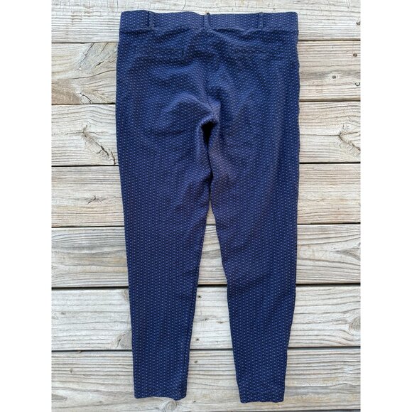 Betabrand Blue Heart Print Heartline Skinny Leg Pull On Yoga Dress Pants Sz L j2 - Picture 9 of 10